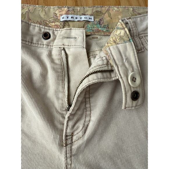 Gap Cream Stretch Corduroy Flare Pants Size 16 90's Y2K Western Boho Grunge - Picture 3 of 12